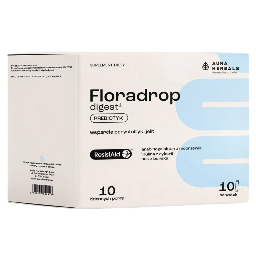 Aura Herbals Floradrop Digest, Prebiotikum – 10 påsar