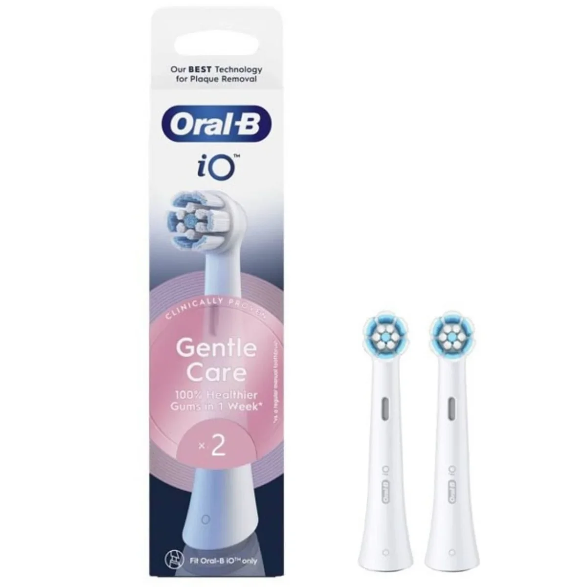 Oral-B-borsthuvuden iO Gentle Care elektriska tandborsthuvuden, Vita – 2 stycken - Bild 2